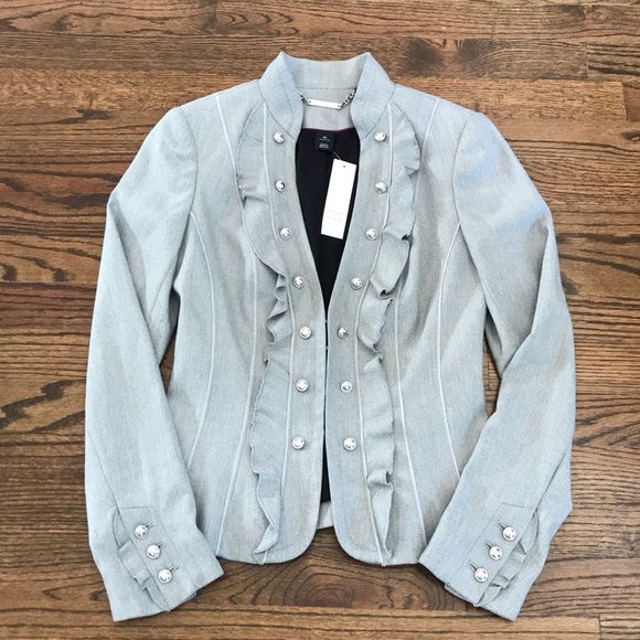 White House Black Market Jackets & Blazers - NWT, WHBM Gray Military Style Blazer/Jacket!